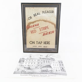 RARE! Galena Red Stripe Brewery Advert. & Print