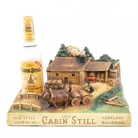 Vintage "Old Cabin Still" Whiskey Chalk Display