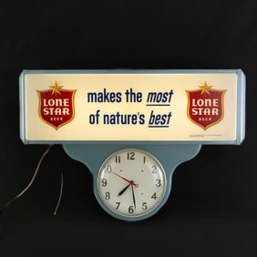 Vintage Lone Star Beer Lighted Clock