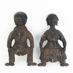 Black Americana Maid & Butler Andirons