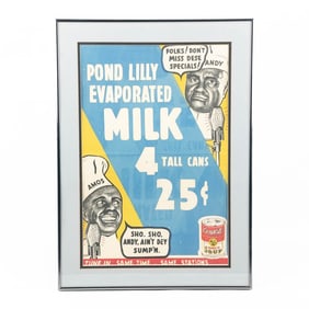 Amos and Andy Black Americana Advertisemen Framed