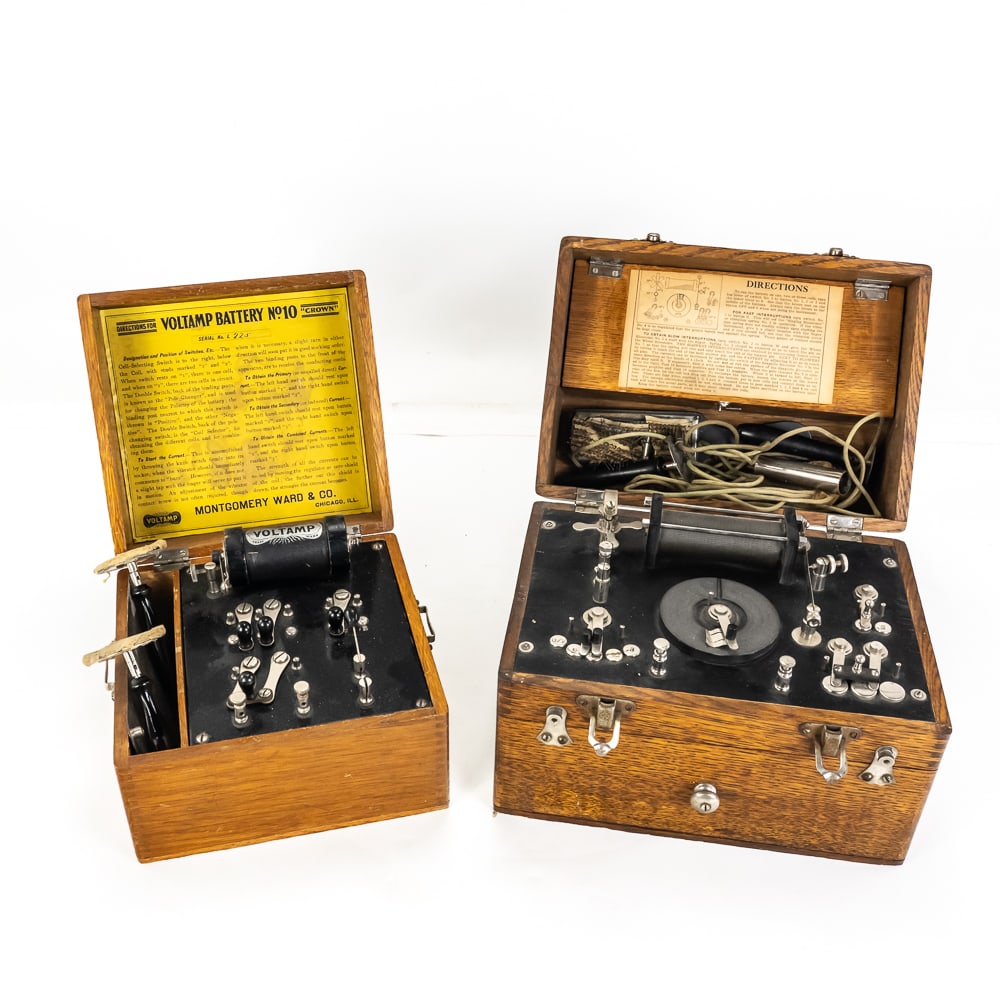 Pair Antique Quack Medical Devices Montgomery Ward (1 of 17)