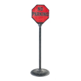 Original Cast Iron "No Parking" Sign & Stand