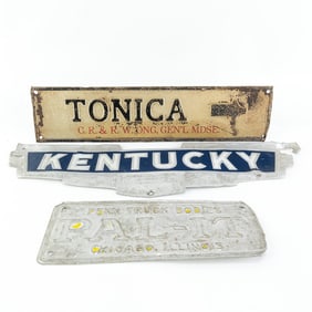 Antique Lot of Three Automotive Plates