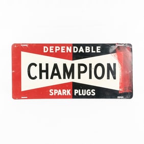 Metal Champion Spark Plug Automotive Sign