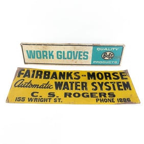 Lot of 2: Metal Signs, "Boss" & " Fairbanks-Morse"