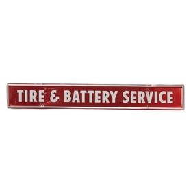 Metal Tire and Battery Service Sign