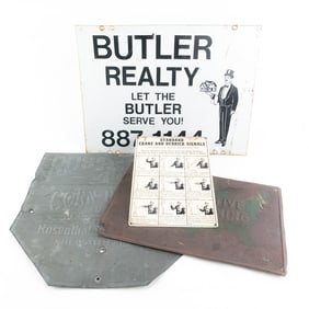 Lot of 4: Four Vintage Metal Signs