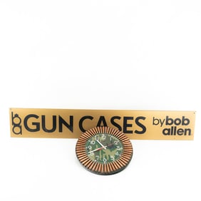 Bob Allen Gun Cases Sign and Bullet/Camo Clock