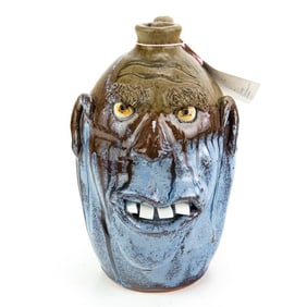 Billy Joe Craven Face Jug-Signed