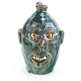 Billy Joe Craven Face Jug-Signed