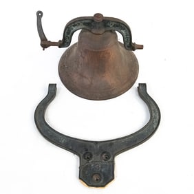 Large Cast Iron School Bell With Bracket