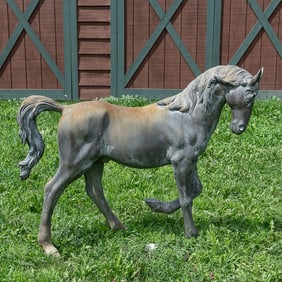 Monumental Cast Bronze Horse Sculpture