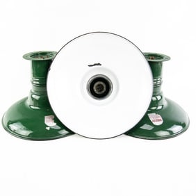 (4) 12" Green Porcelain Lighting Shades