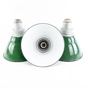 (3) 10" Green Porcelain Outdoor Lights