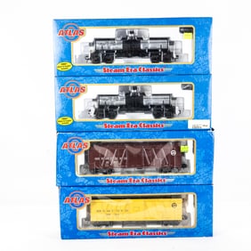 (4) Assorted ATLAS Steam Era Classics Railway Cars