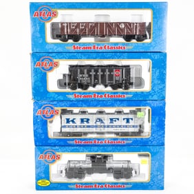 (4) Assorted ATLAS Steam ERA Classics Railway Cars