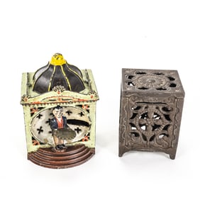 J&E Stevens Cast Iron Liliput & "Safe" Banks