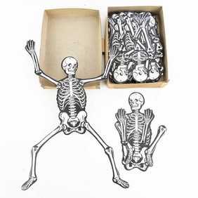(24) Vintage Halloween Jointed Skeleton Diecuts