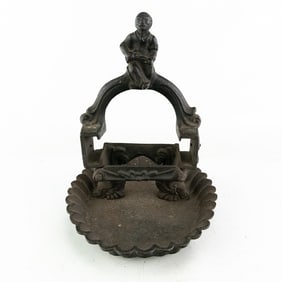 Antique Black Americana Cast Iron Boot Scraper
