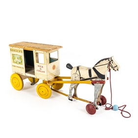 1940s Rich Toys Borden's Milk & Cream Pull Toy