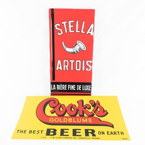 Cooks Gold Blume & Stella Artois Beer Signs
