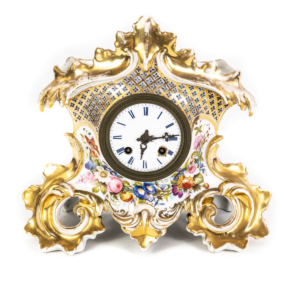 French Porcelain Mantle Clock (1 of 13)