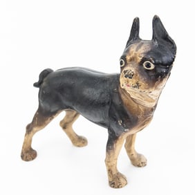 Vintage Hubley Cast Iron Boston Terrier Doorstop