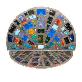 Mid-Century Mod Glass Mosaic Hearth Screen/Window