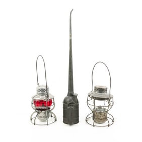 Historic RR Lanterns & Oiler Set