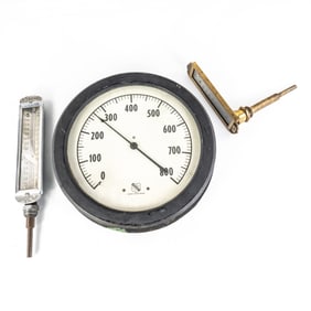 Vintage Industrial & Steam Gauges/Thermometers (3)