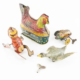 Collection of Tin Litho Wind Up toys GNK Bombo +++