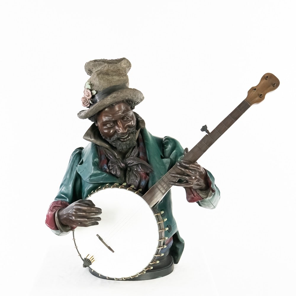 Bronze Banjo Player Sculpture By Aly Matthews