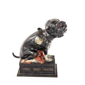 1880s J&E Stevens Bull Dog Mechanical Bank
