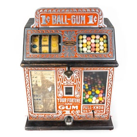 *Caille Ball Gum Junior Bell 1 Cent w/Key