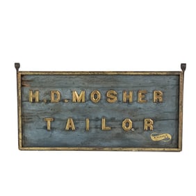 19th C. H.D. Mosher Tailor Trade Sign
