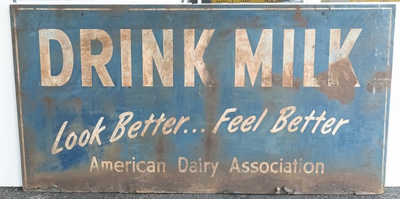 Single Sided Drink Milk Advertising Sign-Big!