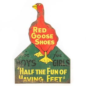 Red Goose Shoes Metal Advertising Sign
