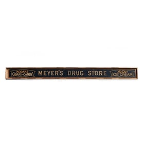 Early 20th C. Meyer's Drug Store Sign Cary, IL