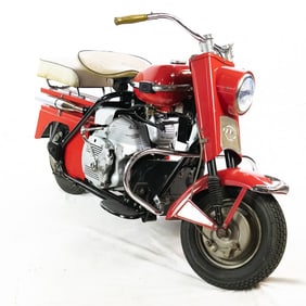 Red Cushman Silver Eagle Motor Scooter