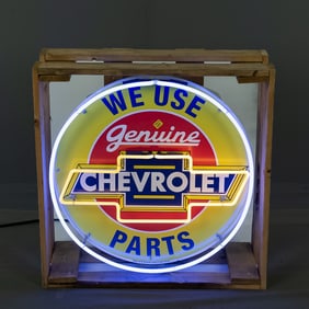 We Use Genuine Chevy Parts Neon Advertising Sign