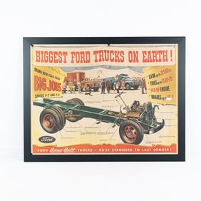 1948 Ford Dealer "Big Ford Trucks" Framed Poster