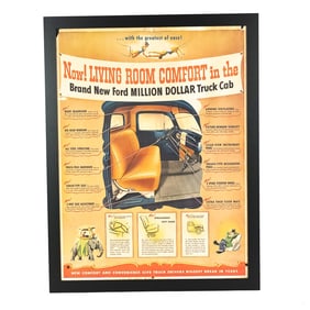 1948 Framed Ford "Million Dollar" Truck Cab Poster
