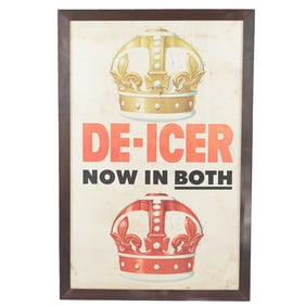 Crown Gasoline Framed De-Icer Ad