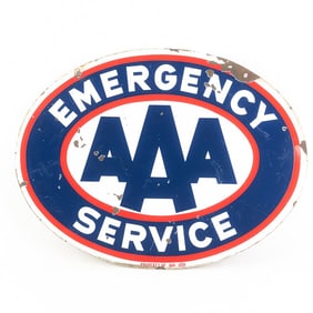 Porcelain AAA Emergency Service Double Side Sign