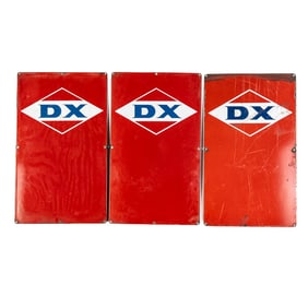 (3) Mid Century DX Gas Pump Panels