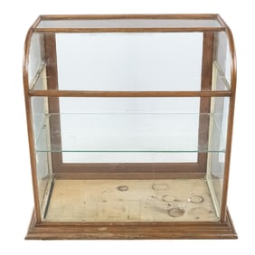 Country Store Curved Front Glass Display Showcase