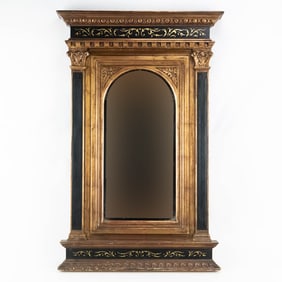 Vintage Italian Painted Wood Wall Mirror