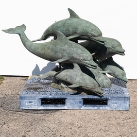 Bronze Dolphins Fountain Waterscape Sculpture