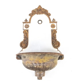 Vintage Cast Iron Wall Fountain From France